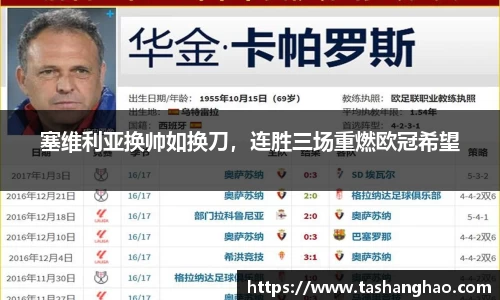 塞维利亚换帅如换刀，连胜三场重燃欧冠希望